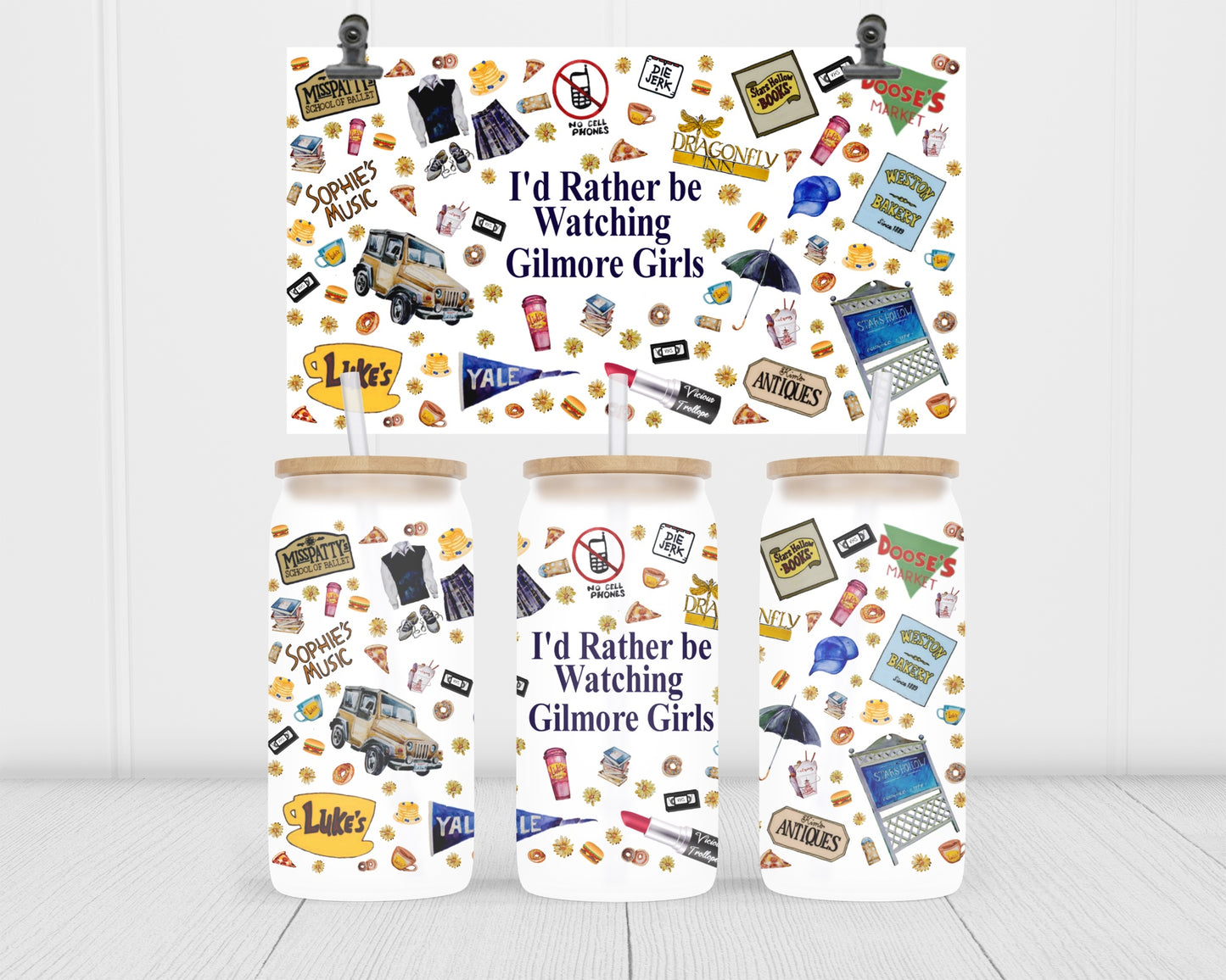 Mother and Daughter - 18oz Glass Can with Bamboo Lid & Glass Straw
